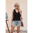 thumbnail image 5 of Tank Tops for Women Summer V Neck T Shirts Sleeveless Basic Tee Loose Fit 2025 Fashion Black L, 5 of 9