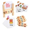 thumbnail image 1 of Wooden Reading Blocks  Sight Word Games  Spelling Games with Flash Card for Preschool Toddlers, 1 of 7