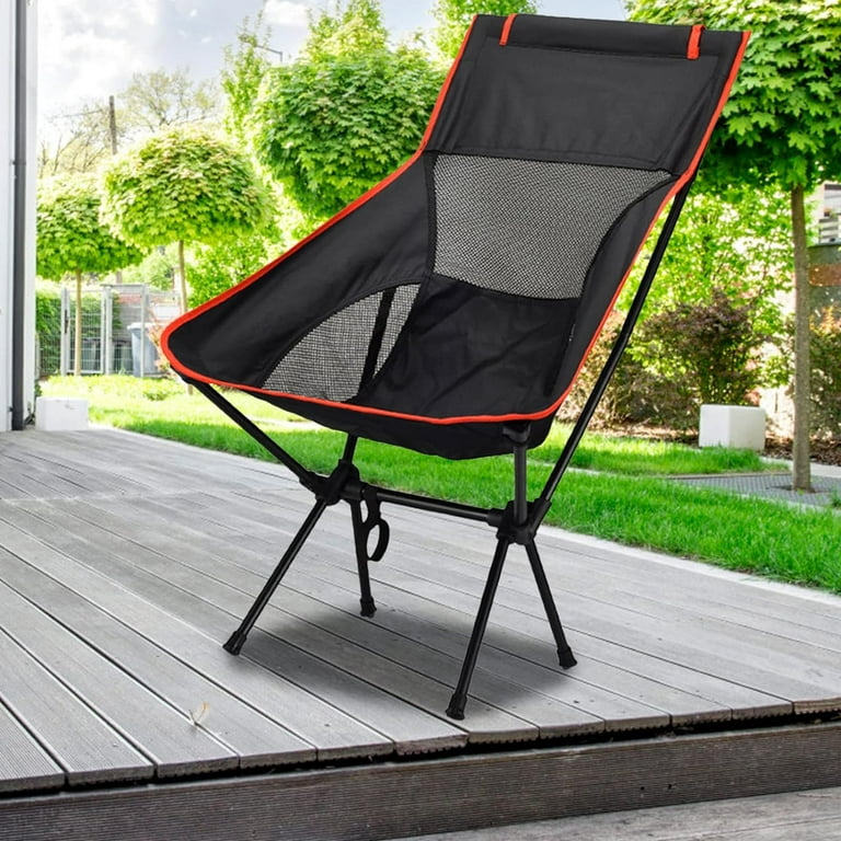 GVDV Lightweight Folding High Back Camping Chair with Head Support Stable Portable Compact for Outdoor Camp Travel Beach Picnic Festival Hiking