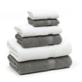 thumbnail image 2 of Authentic Hotel and Spa  Turkish Cotton 6-piece Towel Set White/Dark Grey, 2 of 5