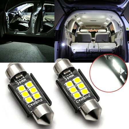 Xotic Tech 6418 LED Bulb, 36MM Festoon LED Bulb 6000K White Super Bright Car Interior Light, 6-SMD 3030 6411 DE3423 C5W LED Bulb for Dome Map Light Trunk Cargo License Plate Lamp