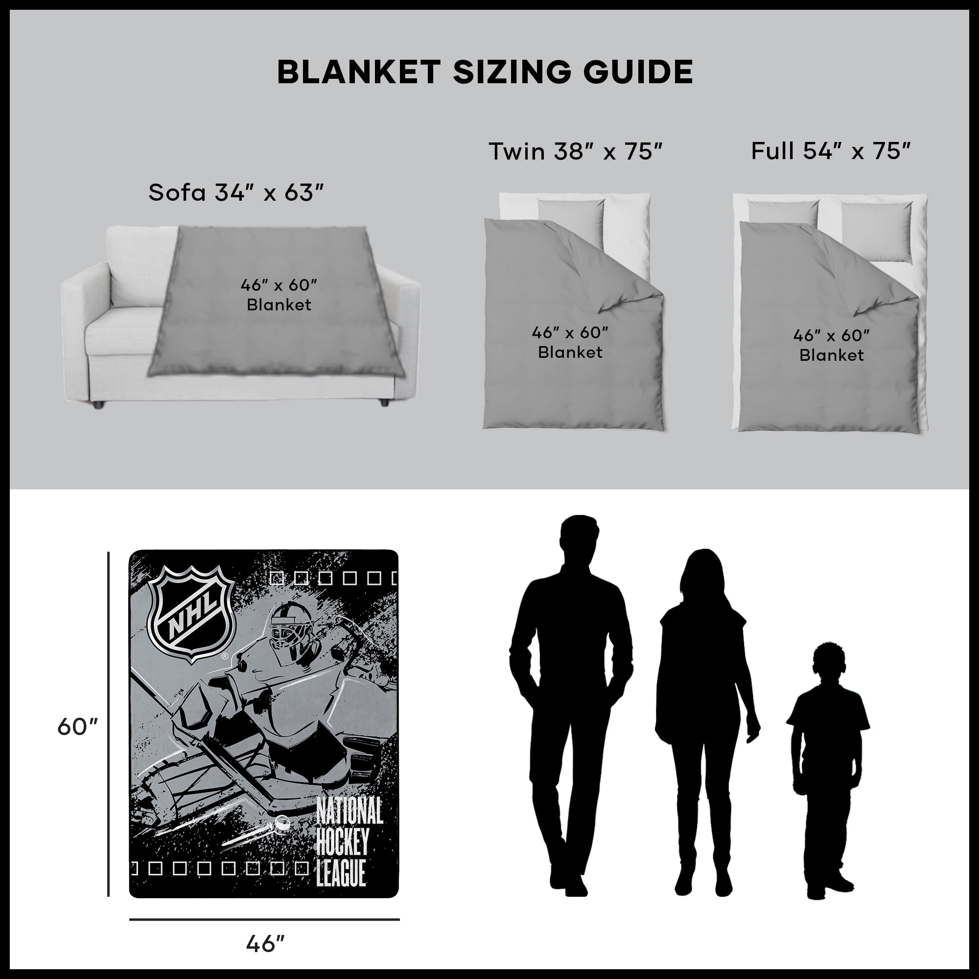 NHL Puck Stop Silk Touch Throw 46x60
