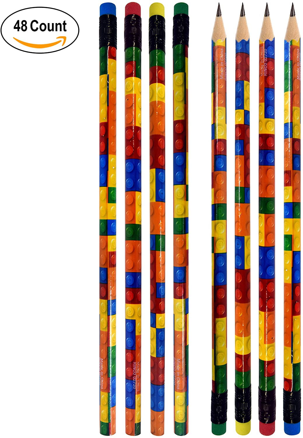Fun Express Colored Block Brick Party Favor Pencils 48 Pack 