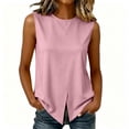 thumbnail image 6 of SwiftWear Women's Crew Neck Tank Top with Asymmetric Hem Cross Back Summer Sleeveless Casual Top Soft Stretch Everyday Wear​, 6 of 8
