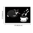 thumbnail image 2 of WIRESTER Coffee Mat - Coffee Bar Mat for Countertops Absorbent Hide Stain Rubber Backed Dish Drying Mat for Kitchen Counter - Playful Tuxedo Cat With Coffee, 2 of 7