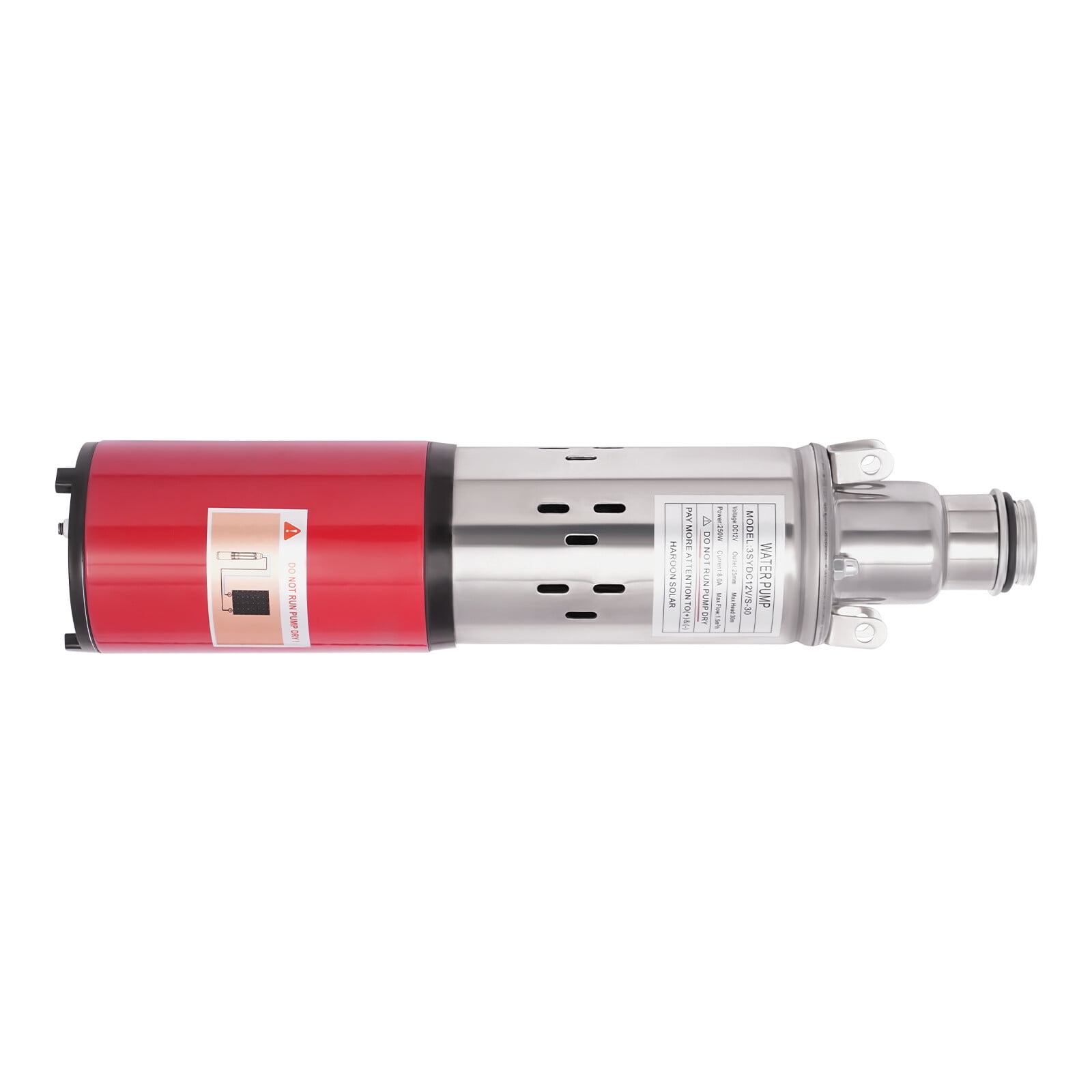 12V Solar Submersible Pump Deep Well Water DC Pump Stainless Steel 1500L/H US
