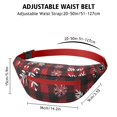 thumbnail image 3 of Fanny Pack Red Christmas Snowflake and Plaid Pattern Waist Pack Bag,Running Cross Bag,Waterproof Large Fanny Packs for Women Men for Travel Running Hiking Cycling, 3 of 6