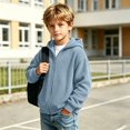thumbnail image 6 of Nugftut Sweatshirts for Boys Corduroy Full-Zip Hooded Long Sleeve Sweatshirts Size 11-12 Blue, 6 of 7