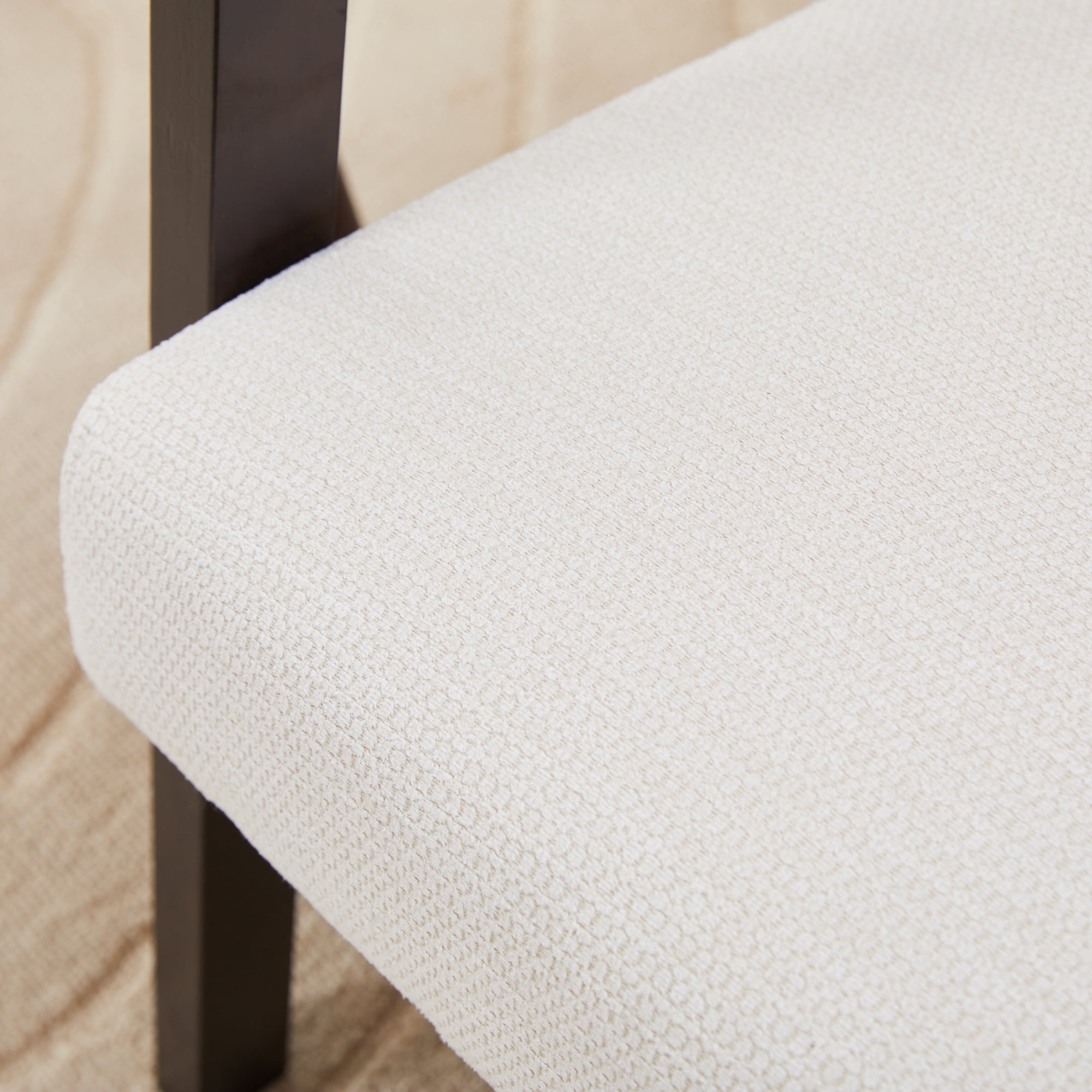 HOQBN Modern Armchair with High Back,Upholstered Living Room Chairs with Solid Wood Legs,Leisure Reading Chair for Living Room, Bedroom,Ancient White