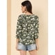 thumbnail image 5 of Blusa Floral Allegra K Manga 3/4 con Volantes y Cuello En V Negro S, 5 of 6