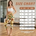 thumbnail image 5 of SCRAWLGOD Sunflower Beige Breathable Capri Yoga Leggings with Pockets for Women High Waisted 3/4 Yoga Pants Elastic Cropped Tights for Summer Workout Athletic, M, 5 of 6
