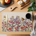 thumbnail image 2 of Watercolor Floral Placemats Set of 12, Spring Daisy Lily Lavender Garden Beige Placemats for Dining Table, Place Mats for Kitchen Tabletop, Waterproof Wipeable Dining Table Mats Set, 2 of 9