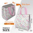 thumbnail image 3 of Pioneer Flower Floral Print Pattern Insulated Lunch Bag for Women & Adults,Large Portable Soft Cooler Lunch Bag,Thermal Food Storage Tote with Pearl Cotton,8.66L,8.75x5.75x9.5 Inch, 3 of 6