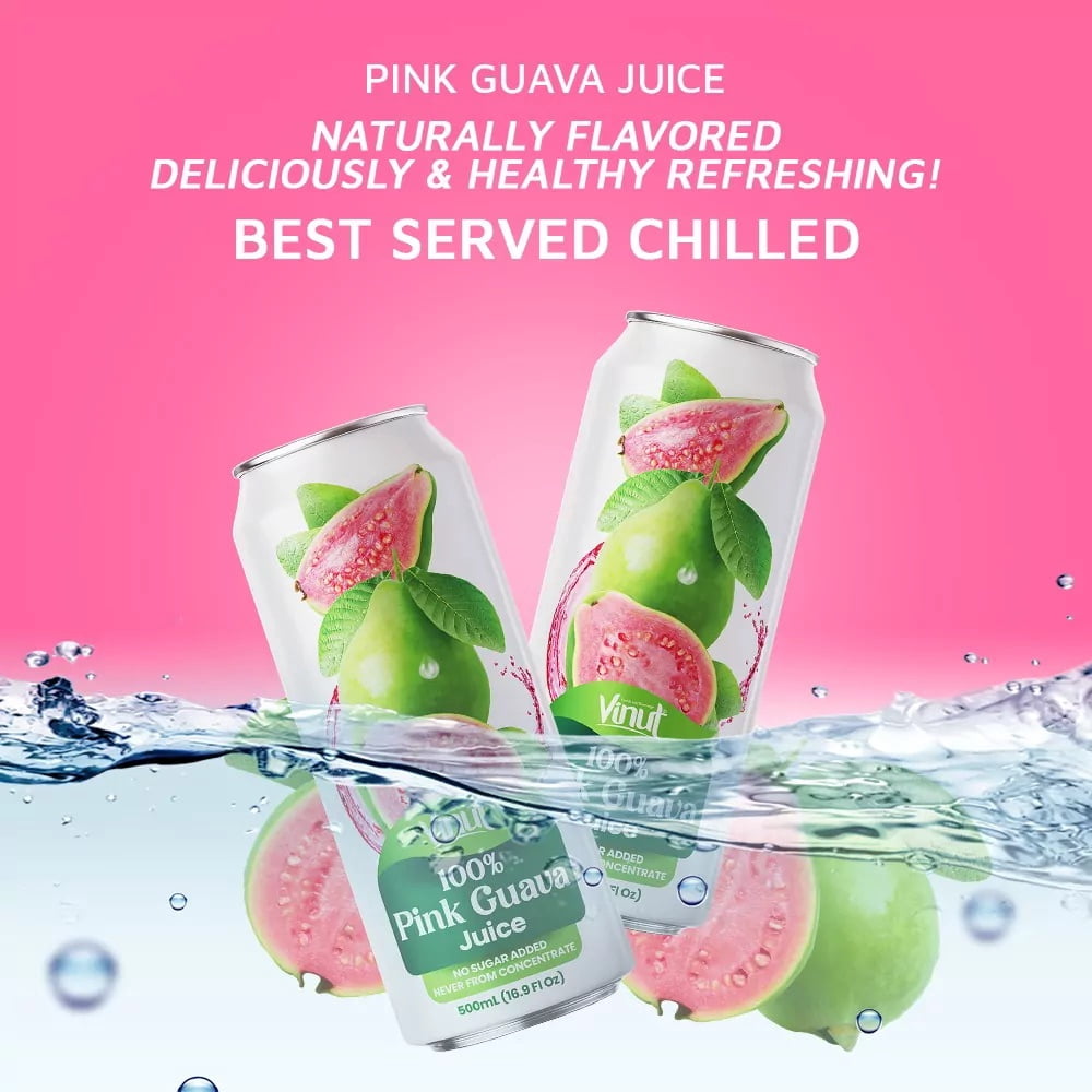 Vinut 16.9 fl oz 100% NFC Pink Guava Juice Drink (No Sugar Added)