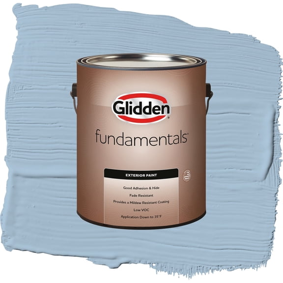 Glidden Fundamentals Heavenly Blue Flat Exterior Paint and Primer, 1 Gallon