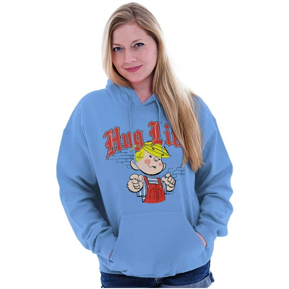 Dennis The Menace Hug Life Joke Hoodie Sweatshirt Women Men Brisco Brands S