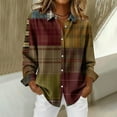 thumbnail image 3 of WXLWZYWL Womens Plaid Shirts Long Sleeve Christmas Shirts Tops Button down Blouse Holiday Festival Outfits, 3 of 5