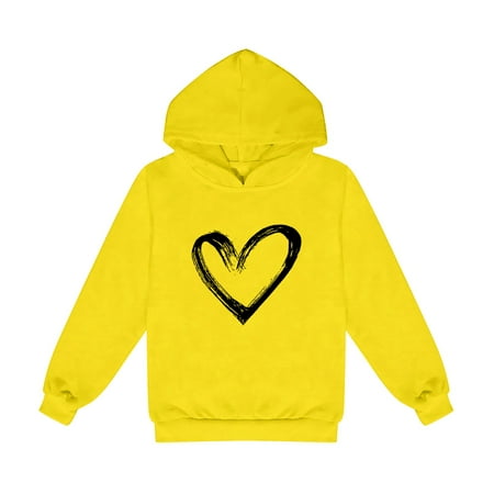 

Otqutp Crewneck Round Neck for Toddler Kids Girls Boys Boys Sweatshirt Pullover Hoodies Cute Printed Hooded Long Sleeve Sweatshirts Fall Winter Clothes(Yellow 4-5 Years)