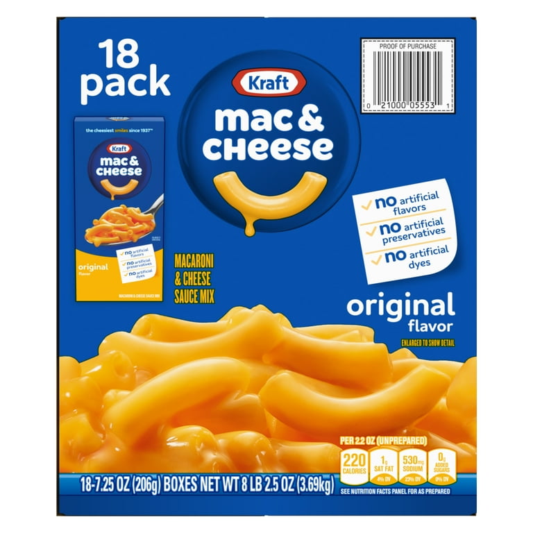 Kraft Mac & Cheese オリジナルフレーバー 18個入り Kraft Original Value Bulk Mac & Cheese Dinner, 18-Pack, 7.25