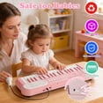 thumbnail image 5 of Pink Keyboard Piano for 1 2 Year Old Girl,Baby Piano for Toddler 1-3,with Microphone&DIY Stickers&Sheet Music,Birthday Gift for Kids, 5 of 8