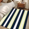 thumbnail image 5 of Yellow Navy Blue Stripe Washable Area Rugs 3'x5', Modern Abstract Low Pile Throw Living Room Rug Non-Slip Sturdy Edge Binding Carpet for Indoor Entryway Bedside Kitchen, 5 of 9