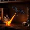 thumbnail image 6 of Dragon Bookshelf Nook Light, 3D Printed Fire-Breathing Fantasy Shelf Decor | Flying Dragon Design | Red or Blue Flame | Large & Small Options | Book Lover Gift | Halloween Shelf Display, 6 of 9