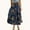 Dark Blue, variant on Mqqzkk Women's Floral Skirts A-line Long Tiered Ruffle Boho Midi Skirt Fashion Pleated Skirts High Waisted Fashion Skirt