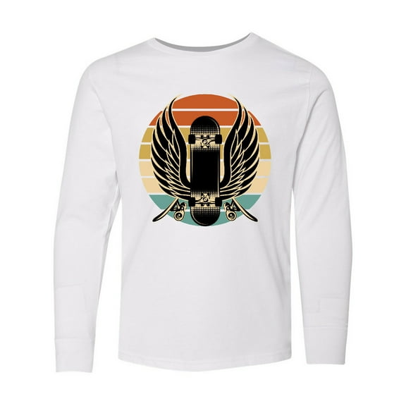 Inktastic Skateboard Retro Skateboarding Long Sleeve Youth T-Shirt