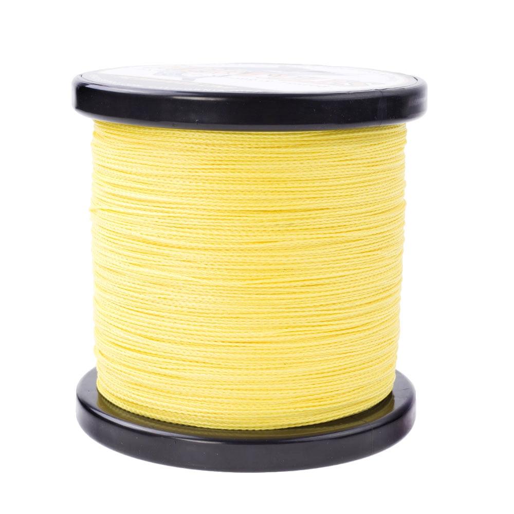 HERCULES Super Strong 500M 547 Yards Braided Fishing Line 100 LB Test for Saltwater Freshwater PE Braid Fish Lines 4 Strands - Yellow, 100LB (45.4KG), 0.55MM