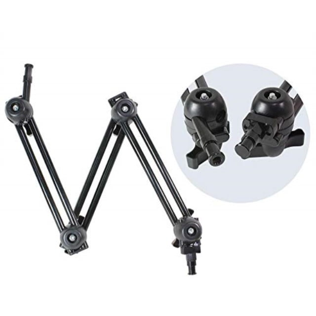 LimoStudio 3 Section Double Articulated Arm Camera Mount Bracket, 5/8