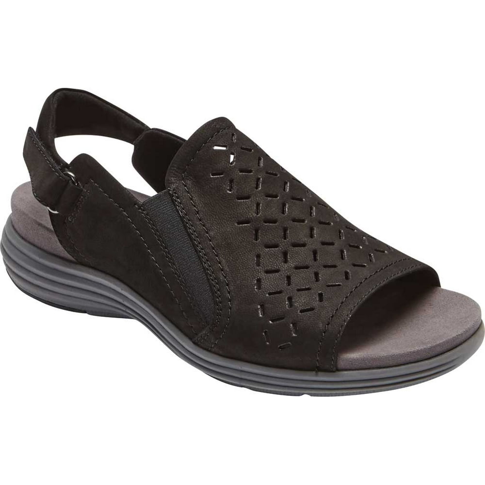 Aravon Women's Aravon Beaumont Peep Sling Sandal Black Leather 9 2A