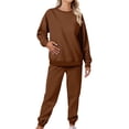 thumbnail image 5 of Gkeoshab Sweater Dress Tracksuit Sweatsuit Sweatshirt and Sweatpant for Women Men 2 Piece Sets Pullover Sweater Brown L, 5 of 9