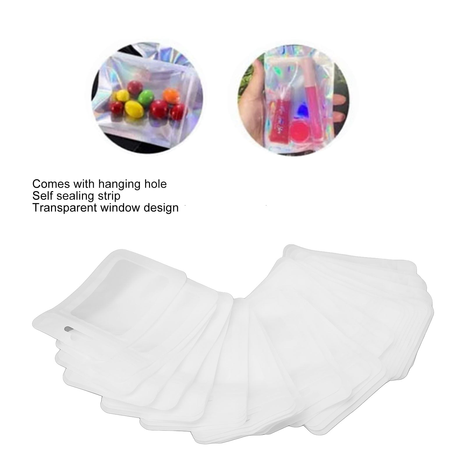 Lot De 100 Sacs étanches Aux Odeurs, Refermables Avec Fenêtre Mate, Pochettes En Aluminium Pour Emballage (blanc, 16 X 23,9 Cm