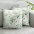 thumbnail image 3 of Leisuo  Pink Botanical Floral Flowers Green Tree Leaves Pattern Printed on White, Soft Microfiber Pillowcases White, 3 of 5