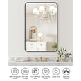 thumbnail image 4 of Ourlova Black Retangular Mirror Wall Mounted - 24 x 36inch Circle Metal Frame Mirror Dressing Make-Up Vanity Mirror - Anti-Rust/Tempered Glass for Bathroom/Entryway/Living Room/Hallway, 4 of 7