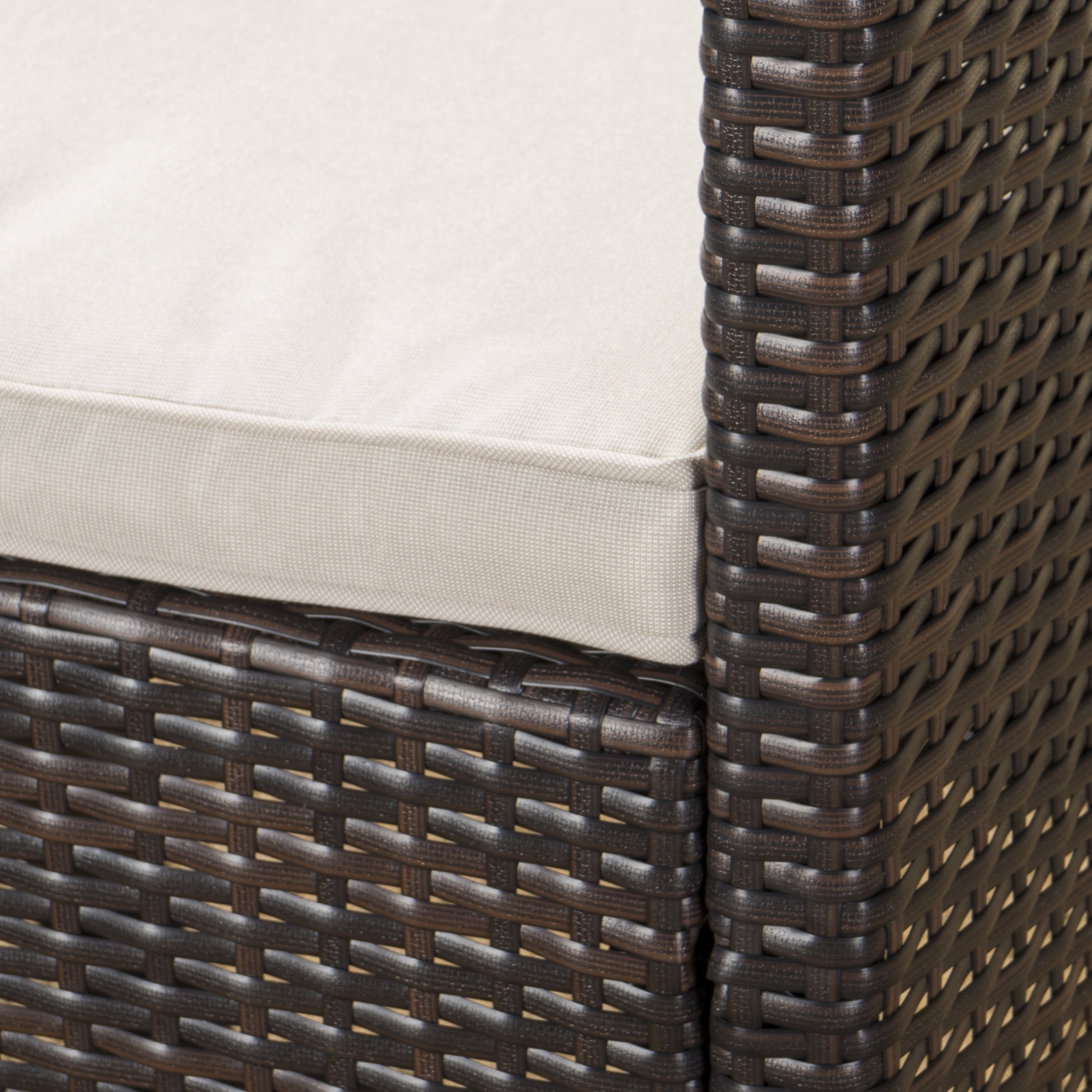 Clarance Outdoor Wicker Dining Chairs with Cushions, Set of 2, Multibrown, Light Brown