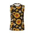 thumbnail image 6 of Lsque Sunflowers And Bww Print Men's Cotton Blend Sleeveless Muscle Shirts (S-3XL)- Moisture Wicking, Odor Protection, UPF 30+,X-Large, 6 of 8