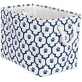 thumbnail image 1 of Small Rectangle Pet Toy and Accessory Storage Bin, 14x8x9", Collapsible Organizer Storage Basket for Home Decor, Pet Toy, Blankets, Leashes and Food-Navy Lattice Paw Print, 1 of 6