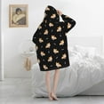 thumbnail image 4 of Wearable Hoodie Blanket Women''S Pajamas Oversized Soft Flannel Sweatshirt Winter Adult And Teenagers Cold-Proof Cute Blanket, 4 of 6