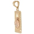 thumbnail image 2 of 14k Tricolor Gold, Communion Confirmation Medal Religious Pendant Charm Rectangular 13mm, 2 of 4