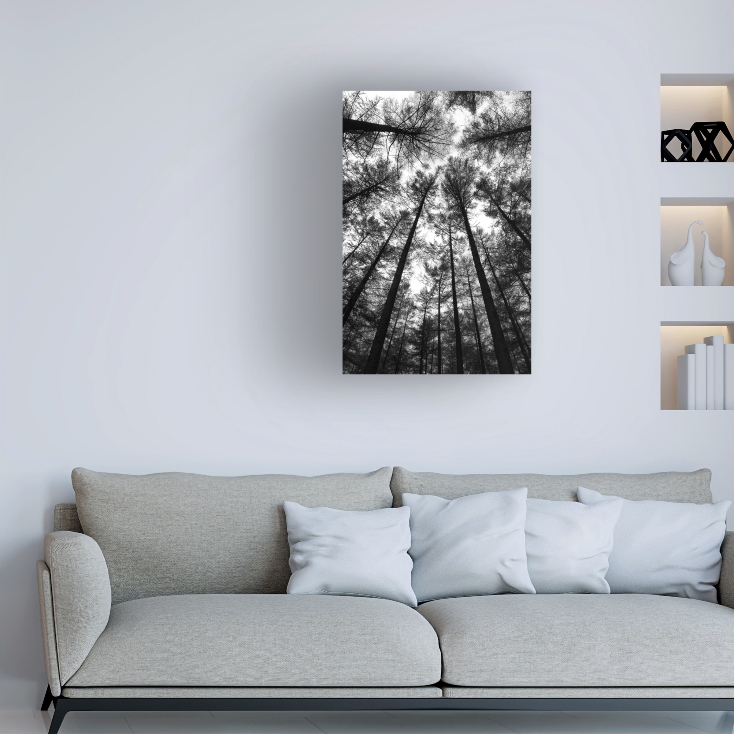 Canvas Wall Art - Tom Quartermaine 'BW Forest Portrait Original' Wall Art for Living Room, Bedroom, or Office Décor by Trademark Fine Art - 12 x 19 Inches