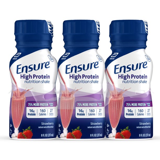 Ensure High Protein Nutritional Shake, 16g Protein, Strawberry, 8 fl oz