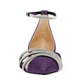 thumbnail image 3 of XYD Women Chic Pointed Toe D'Orsay Flat Sandals Glitter Rhinestones Buckle Ankle Strap Shoes for Bride Wedding Size 7 Eggplant, 3 of 4