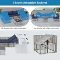 thumbnail image 6 of Ainfox 7 Pieces Outdoor Wicker Patio Furniture Set, Adjustable Backrest Sectional Conversation Couch with Thick Cushions & Coffee Table for Garden Porch Poolside, Gray/Blue, 6 of 8