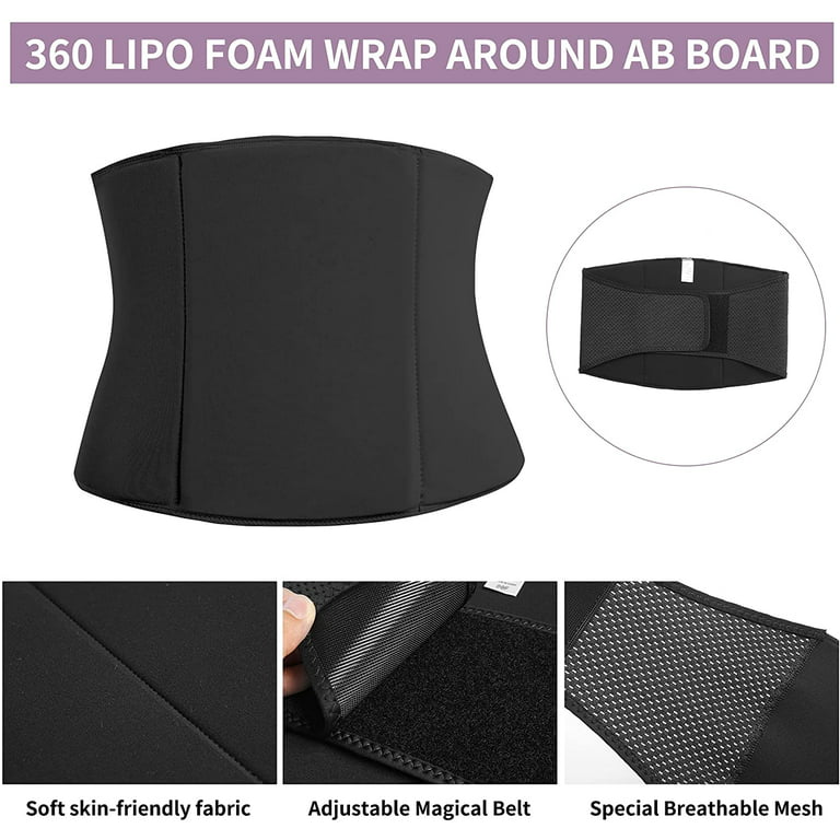 PAZ WEAN Lipo Ab Abdominal Compression Boards Post Surgery 360 Liposuction  Side Foams and Boards after Tummy Tuck and Lipo Recovery Wrap Around Brown