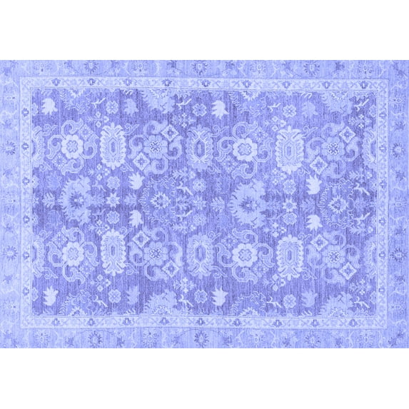 Ahgly Company Machine Washable Indoor Rectangle Abstract Blue Modern Area Rugs, 7' x 10'