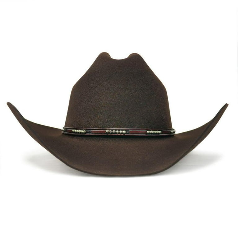Stetson Elk Ridge Brown Wool Cowboy Hat Size Medium Feathered Band