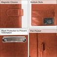 thumbnail image 2 of GraduationMall Business Magnetic Closure Padfolio Portfolio File Folder PU Leather for A4 Size Brown, 2 of 6