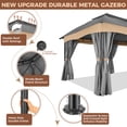 thumbnail image 5 of COBIZI Heavy Duty 12x20 Metal Patio Gazebo Outdoor Gazebo Canopy Tent with 6 Mosquito Netting and Curtains Gazebos Shelter 100% Waterproof with Double Roof for Party, Backyard, Deck, Garden, Gray, 5 of 11