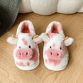 thumbnail image 5 of QQAMB Cartoon Cow Cotton Slippers,Cute Cozy Fuzzy Animal Slippers For Women Men,Winter Warm Plush Comfy Indoor Outdoor Slippers, 5 of 7